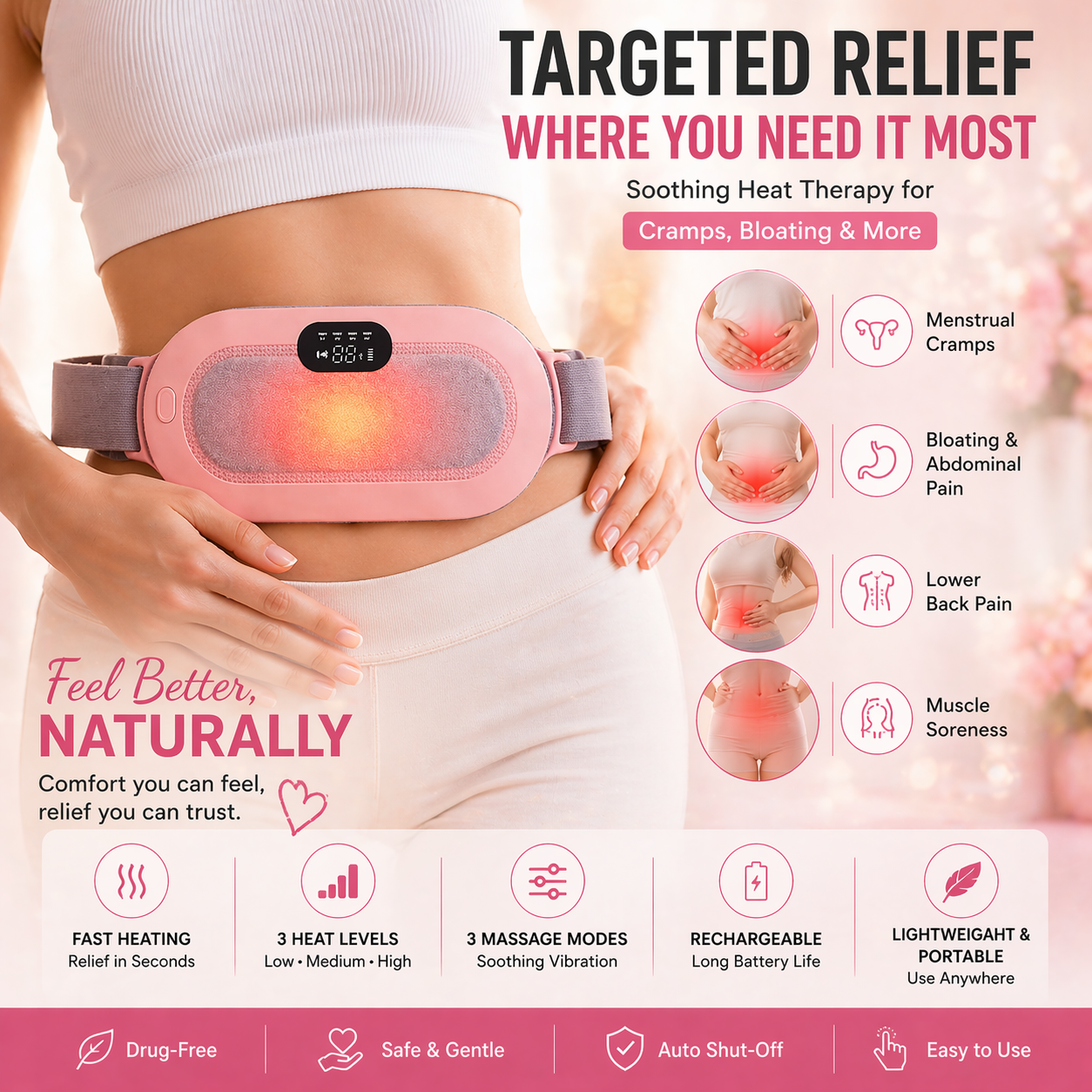 Electric Period Cramp Massager - Pain Relief