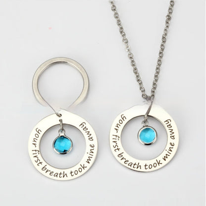 Customizable Stainless Steel Colored Diamond Necklace